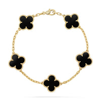 [Promax Jewelry]CLOVER  5 MOTIFS BLACK ONYX BRACELET