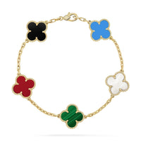 [Promax Jewelry]CLOVER 5 MOTIFS MULTICOLOR  BRACELET
