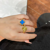 [Promax Jewelry]CLOVER RIVERSIBLE BLUE AGATE RING