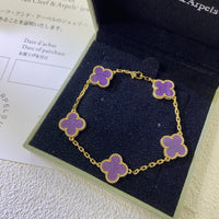 [Promax Jewelry]CLOVER  5 MOTIFS  PURPLE VIOLET BRACELET
