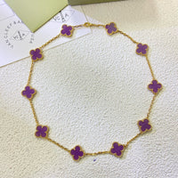 [Promax Jewelry]CLOVER 10 MOTIFS  PURPLE VIOLET  NECKLACE