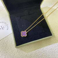 [Promax Jewelry]CLOVER 15MM  PURPLE VIOLET NECKLACE