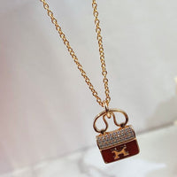 [Promax Jewelry]CONSTANCE RED PEDANT PINK GOLD NECKLACE