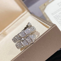 [Promax Jewelry]SERPENTI DOUBLE RING SILVER DIAMOND PAVED
