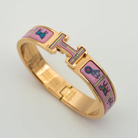 [Promax Jewelry]H PINK GOLD BRACELET PINK CERAMIC