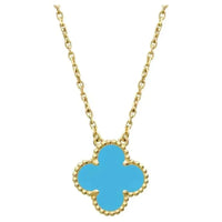 [Promax Jewelry]CLOVER 15MM VINTAGE TURQUOISE NECKLACE