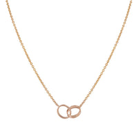[Promax Jewelry]LOVE NECKLACE DOUBLE RING PINK GOLD