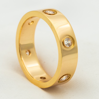 [Promax Jewelry]LOVE RING 5.5MM 6 DIAMONDS PINK GOLD