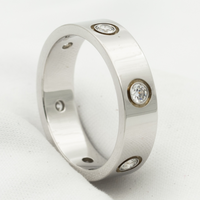 [Promax Jewelry]LOVE RING 5.5MM 6 DIAMONDS SILVER