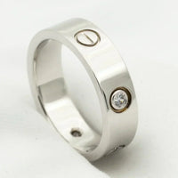 [Promax Jewelry]LOVE RING 5.5MM 3 DIAMONDS SILVER