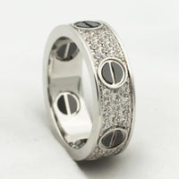 [Promax Jewelry]LOVE RING 5.5MM DIAMONDS PAVED CERAMIC