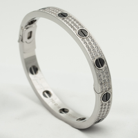 [Promax Jewelry]LOVE BRACELET 6.1MM DIAMOND-PAVED CERAMIC