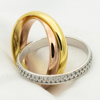 [Promax Jewelry]TRINITY RING GOLD PINK GOLD SILVER DIAMONDS