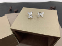 [Promax Jewelry]JEUX DE WHITE MOP SILVER DIAMOND EARRINGS