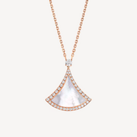 [Promax Jewelry]DREAM MOP DIAMOND PAVED PINK GOLD NECKLACE
