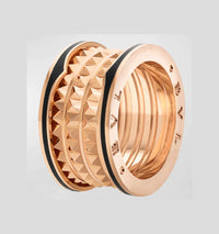 [Promax Jewelry]ZERO 1 ROCK BLACK CERAMIC PINK GOLD LARGE MODEL