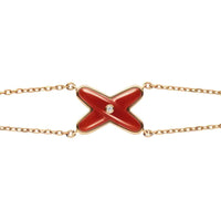 [Promax Jewelry]JEUX BRACELET CARNELIAN PINK GOLD 1 DIAMOND