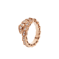 [Promax Jewelry]SERPENTI RING PINK GOLD DIAMOND PAVED 4MM