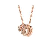 [Promax Jewelry]SERPENTI PINK GOLD NECKLACE DOUBLE RING DIAMOND