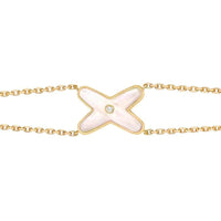 [Promax Jewelry]JEUX BRACELET WHITE MOP GOLD 1 DIAMOND