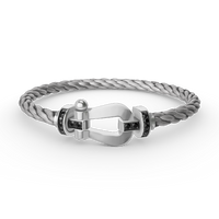 [Promax Jewelry]FORCE LARGE HORSESHOE BLACK DIAMOND BRACELET SILVER