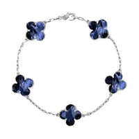 [Promax Jewelry]CLOVER 5 MOTIF PIETERSITE SILVER BRACELET