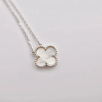 [Promax Jewelry]CLOVER  15MM WHITE MOTHER-OF-PEARL SILVER