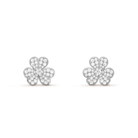 [Promax Jewelry]FRIVOLE SILVER FLOWER DIAMOND EARRINGS