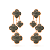 [Promax Jewelry]CLOVER EARRINGS DARK MOP 4 MOTIFS ROSE GOLD