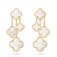 [Promax Jewelry]CLOVER EARRINGS WHITE MOP 4 MOTIFS GOLD