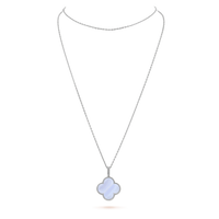 [Promax Jewelry]CLOVER SILVER CHALCEDONY BIG CLOVER NECKLACE