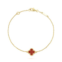 [Promax Jewelry]CLOVER  CARNELIAN SINGLE FLOWER BRACELET