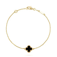[Promax Jewelry]CLOVER ONYX SINGLE FLOWER BRACELET