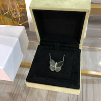 [Promax Jewelry]LARGE BUTTERFLY SILVER PENDANT DIAMOND NECKLACE