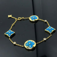 [Promax Jewelry]STAR AND SUN 4 MOTIF BLUE BRACELET