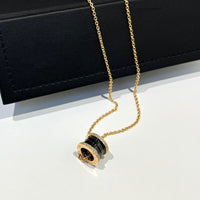 [Promax Jewelry]ZERO 1 BLACK CERAMIC DIAMOND PINK GOLD NECKLACE